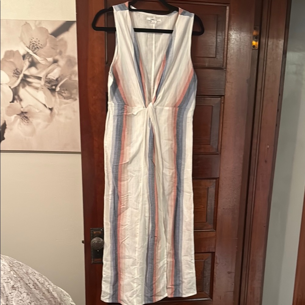 O'Neill Silver Pink Sheath Maxi Dress with Ruched V-neck